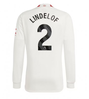 Lacne Muži Futbalové dres Manchester United Victor Lindelof #2 2023-24 Dlhy Rukáv - Tretina